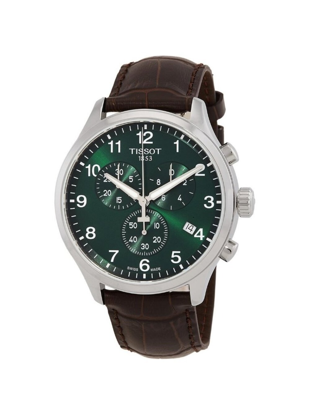 NWT Tissot Chrono XL Classic Quartz Green Dial Men's Watch